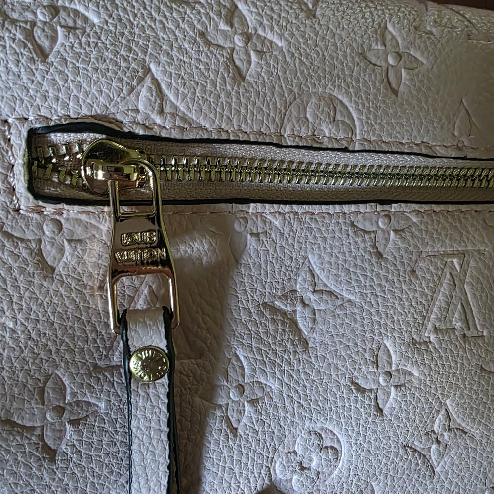 Source Unknown Pink Embossed Monogram Shoulder Ba… - image 7